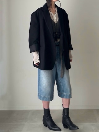 「TODAYFUL(トゥデイフル)のHenleyneck Soft Tops(Tシャツ/カットソー)」を使った、B.さん(レディース・167cm)の秋コーディネート