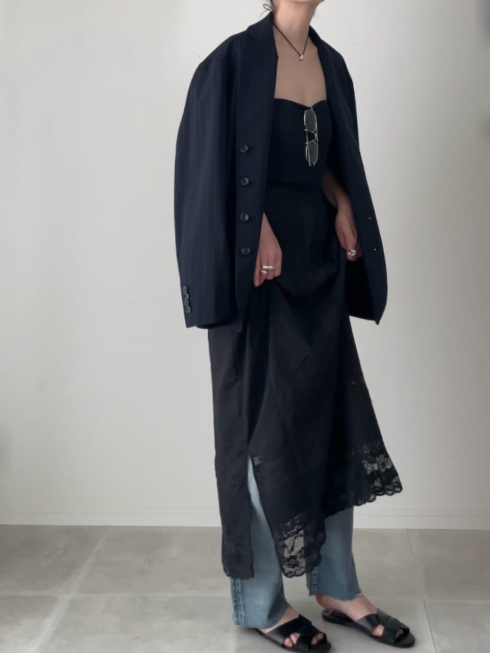 6(ROKU)＞ネップ ストライプ テーラードジャケット：を使った人気