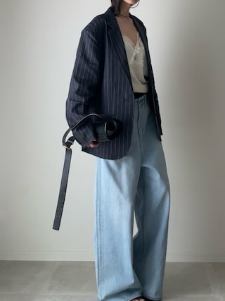 「KOBE LETTUCE（コウベレタス）のサテンレースキャミソール（キャミソール）」を使った、B.さん（レディース・167cm）の春コーディネート