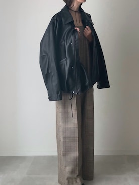 「アイテム（ローファー）」を使った、B.さん（レディース・167cm）の秋コーディネート