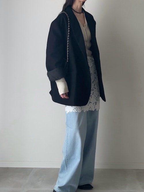 「Chaos（カオス）のChaos(カオス)/◆WHY NOT NOW◆ミューデニム（デニムパンツ）」を使った、B.さん（レディース・167cm）の春コーディネート