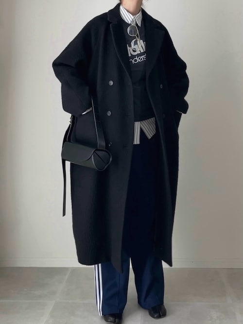 CLANE 黒 チェスターコート ロング丈 CLANE 正規商品 アウター クラネ カラー ダウン チェスター