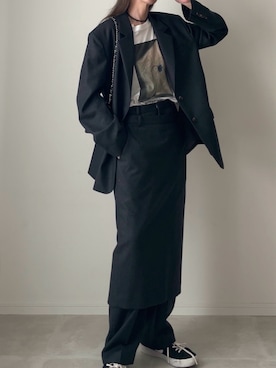 「アイテム（Tシャツ/カットソー）」を使った、B.さん（レディース・167cm）の秋コーディネート