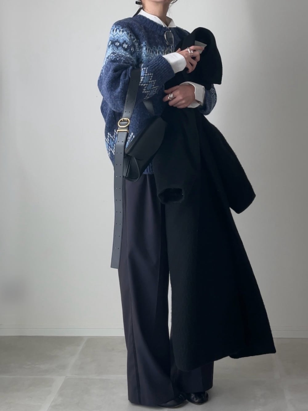 Clane CONSTRUCTIVE LONG COAT クラネロングコート CLANE - ウールダウンロングコート - WOOL DOWN LONG COAT NAVY