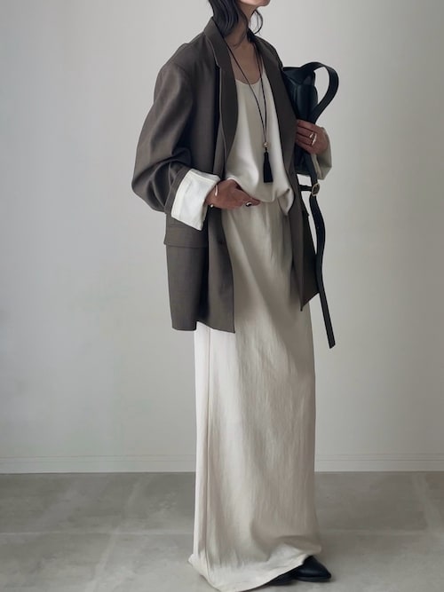 「TODAYFUL(トゥデイフル)のTwill Double Jacket(テーラードジャケット)」を使った、B.さん(レディース・167cm)の秋コーディネート