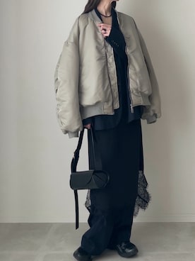 「アイテム（アクセサリー）」を使った、B.さん（レディース・167cm）の冬コーディネート