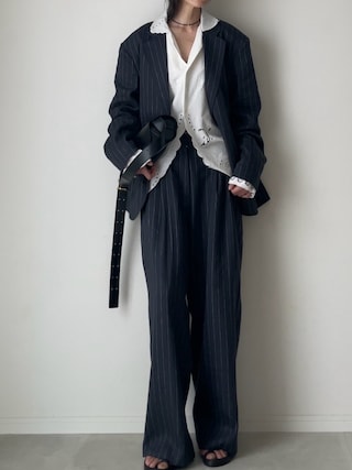 「anuke（アンヌーク）のCutwork Opencollar Shirts（シャツ/ブラウス）」を使った、B.さん（レディース・167cm）の春コーディネート