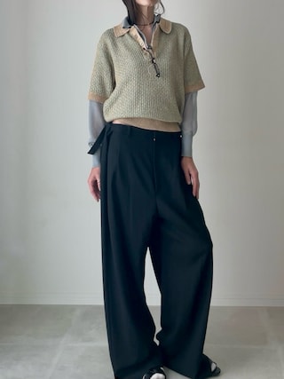 「TODAYFUL(トゥデイフル)のLayered Polo Knit(ニット/セーター)」を使った、B.さん(レディース・167cm)の秋コーディネート