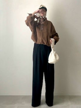 「アイテム（クラッチバッグ）」を使った、B.さん（レディース・167cm）の秋コーディネート