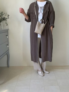 「アイテム（シャツワンピース）」を使った、sakaiさん（レディース・161cm）の秋コーディネート