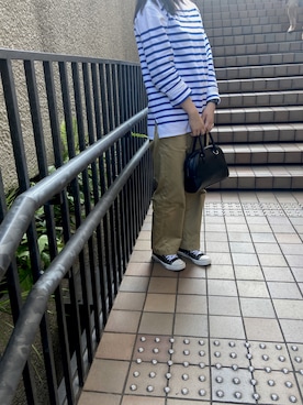 「THE SHINZONE（ザ　シンゾーン）のハイウエストチノパンツ（チノパンツ）」を使った、beluさん（レディース・165cm）の秋コーディネート