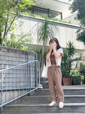 「apres jour（アプレジュール）のアイテム（サンダル）」を使った、ここあさん（レディース・149cm）の夏コーディネート