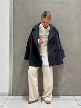 「アイテム（チューブトップ）」を使った、misaさん（レディース・152cm）の秋コーディネート