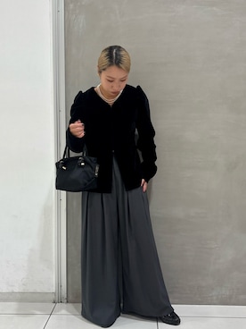 「オフィススタイル」｜「アイテム（パンツ）」を使った、misaさん（レディース・152cm）の冬コーディネート