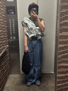 「HOUGA（ホウガ）のアイテム」を使った、成美　さん（レディース・156cm）の夏コーディネート