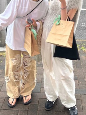 「BATONER（バトナー）のアイテム」を使った、成美　さん（レディース・156cm）の夏コーディネート