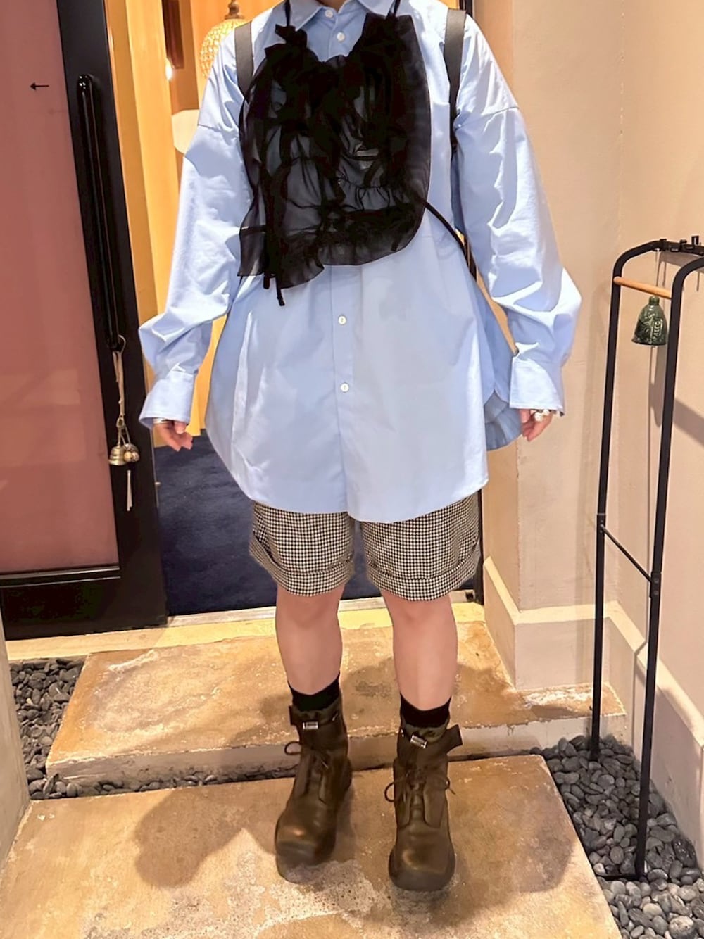 ENFOLDのシャツ/ブラウス（ブルー系）を使った人気ファッション