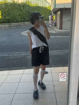 「アイテム（ローファー）」を使った、成美　さん（レディース・156cm・20代）の夏コーディネート