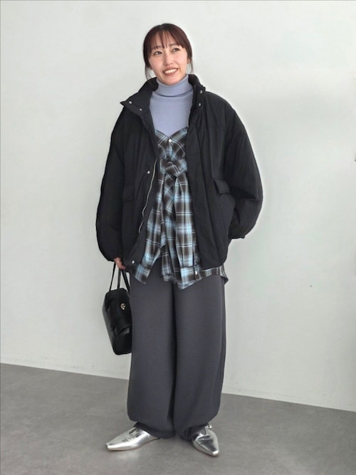 リブタートルニットプルオーバー