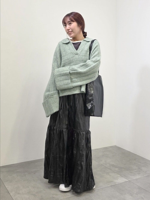 ロールアップ袖ショート丈ニットプルオーバー＜ハンドウォッシャブル＞◆