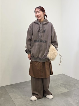 「アイテム（チュニック）」を使った、manaCAさん（レディース・151cm）の冬コーディネート