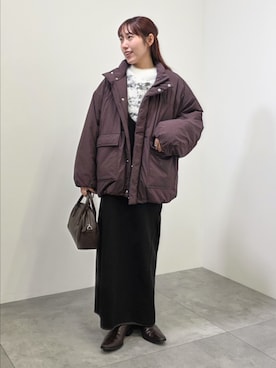 「アイテム（ジャンパースカート）」を使った、manaCAさん（レディース・151cm）の冬コーディネート