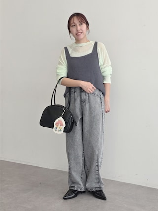 「CRAFT STANDARD BOUTIQUE(クラフトスタンダードブティック)の前後2WAY/ミニブークレベスト ◆(ベスト)」を使った、manaCAさん(レディース・151cm)の春コーディネート