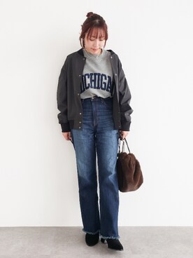 「SEVENDAYS=SUNDAY（セブンデイズサンデイ）のアイテム（スウェット）」を使った、manaCAさん（レディース・151cm）の秋コーディネート