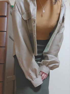 みっくさんの「リブタイトロングスカート（丈標準76～80cm）」を使ったコーディネート