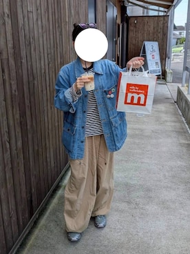 「アイテム（デニムジャケット）」を使った、あんさん（レディース・154cm）の秋コーディネート