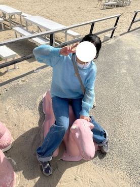 「UNITED ARROWS（ユナイテッドアローズ）のアイテム（ニット/セーター、ブルー系）」を使った、あんさん（レディース・154cm）の春コーディネート