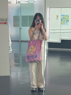 「foundrymewのアイテム（ネックレス、シルバー系）」を使った、あんさん（レディース・154cm）の夏コーディネート