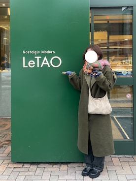 「easy as pieのアイテム（マフラー、その他）」を使った、あんさん（レディース・154cm）の春コーディネート