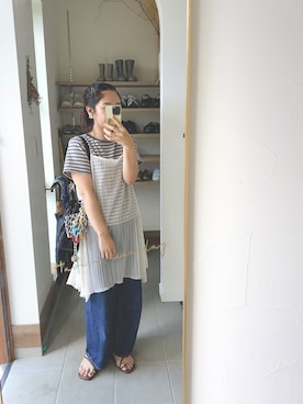 か な こ 。さん(レディース・157cm)の夏コーディネート