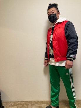 「NIKE（ナイキ）のアイテム（スタジャン）」を使った、中川 健太郎さん（メンズ・175cm）の冬コーディネート