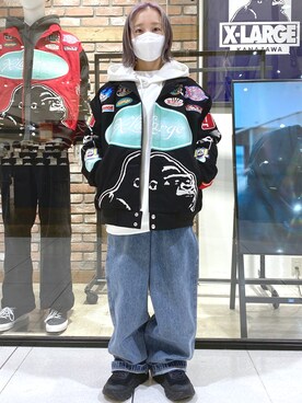 「XLARGE（エクストララージ）のアイテム（その他アウター）」を使った、みっちゃんさん（レディース・144cm）の冬コーディネート