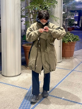 「冬」｜「アイテム（モッズコート）」を使った、Ryoさん（メンズ・175cm）の冬コーディネート