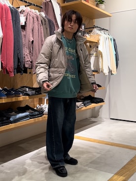 「アイテム（ダウンジャケット/コート）」を使った、ゆーーーとさん（メンズ・173cm）の秋コーディネート