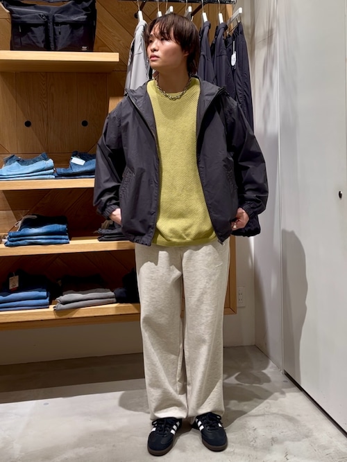 [シルエット調整可]ワンポイントイージースウェットパンツ