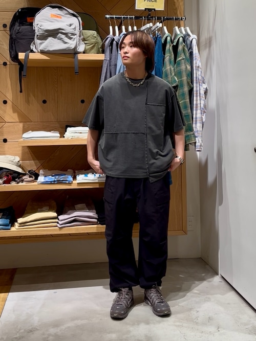 パッチワークデザイン 半袖Tシャツ セール】[パッチワークデザイン]リメイクライク半袖Tシャツ（T