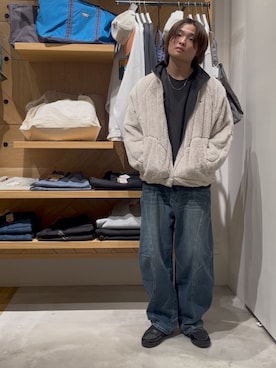 「MANEBU（マネブ）のアイテム」を使った、ゆーーーとさん（メンズ・173cm）の冬コーディネート