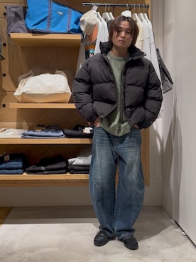 「MANEBU（マネブ）のアイテム」を使った、ゆーーーとさん（メンズ・173cm）の冬コーディネート