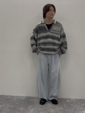 「スキッパーシャツ」｜ゆーーーとさん（メンズ・173cm）の秋コーディネート