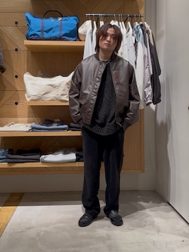 「MANEBU（マネブ）のアイテム」を使った、ゆーーーとさん（メンズ・173cm）の冬コーディネート