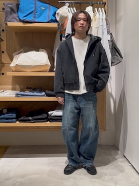 「MANEBU（マネブ）のアイテム」を使った、ゆーーーとさん（メンズ・173cm）の冬コーディネート