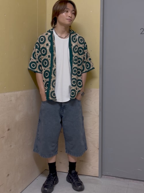 クロシェニットシャツ