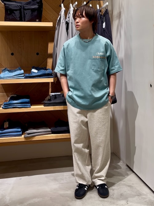 [シルエット調整可]ワンポイントイージースウェットパンツ