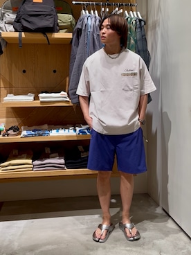 「HEREIAM（ヘレイアム）のアイテム（パンツ）」を使った、ゆーーーとさん（メンズ・173cm）の春コーディネート