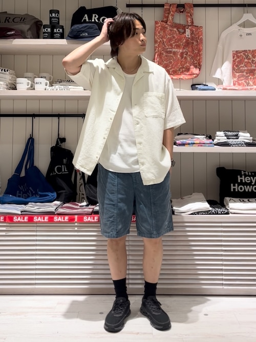[さらっと羽織れる]ワッフル半袖シャツ