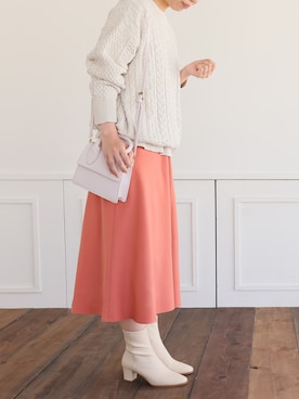 「白ブーツ」｜MODE KAORIさん（レディース・163cm）の秋コーディネート